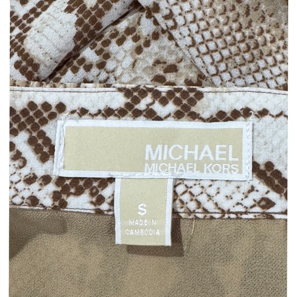 MICHAEL Michael Kors Python Snakeskin Print Animal Print Wrap Midi Skirt Size S - Picture 6 of 6